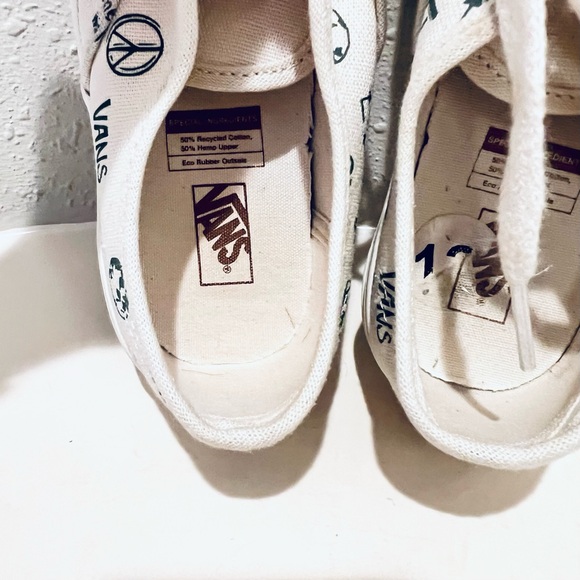 Vans Big Kids Unisex White Olive Lace Up Sneakers Size 13 - Picture 8 of 10